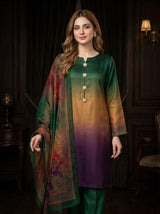 Whimsimart Collection | Digital Printed Silky Airline Suit with Silk Dupatta