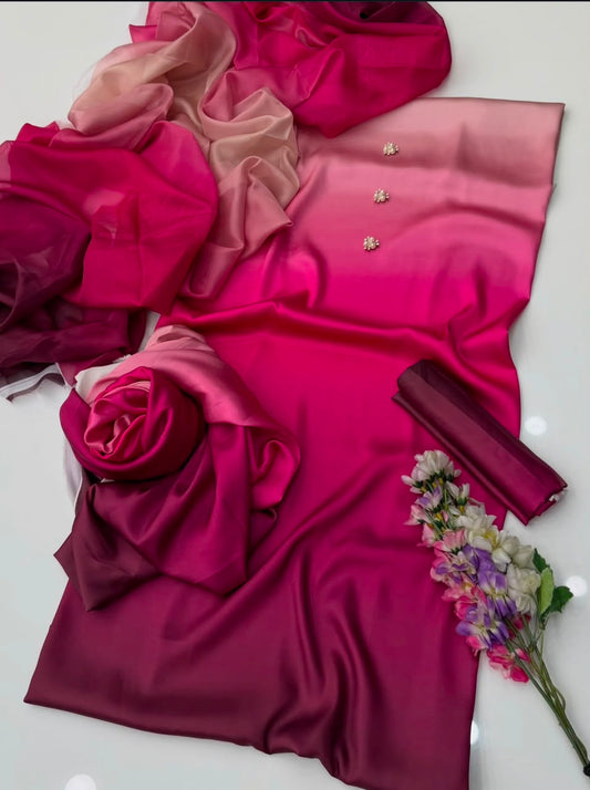 Whimsimart Collection | Premium China Silk Dupatta & Airline Suit Set