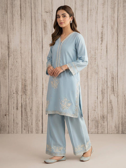 2PC Stitched Suit for Women | Embroidered Farshi Shalwar Suit | Whimsimart Collection