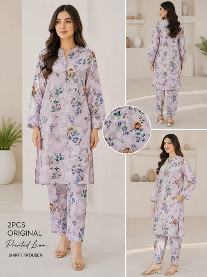 Limelight 2PC Co Ord Set for Women | Original Pure Lawn Shirt Trouser | Unstitched 5 Meter Summer Suit