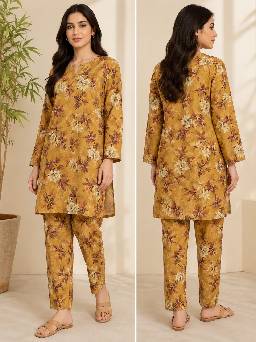 Limelight 2 Piece Co Ord Set Original Lawn Suit Unstitched Shirt Trouser 5 Meter With Brand Packing