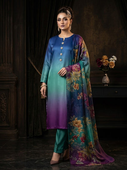 Whimsimart Collection | Stylish Silky Long Airline Shirt 3-Piece Set
