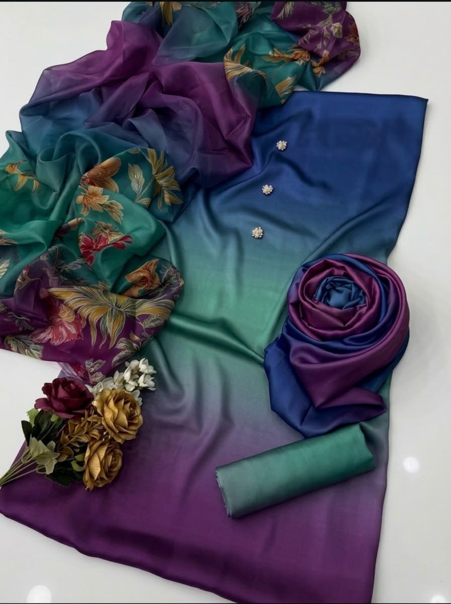Whimsimart Collection | Stylish Silky Long Airline Shirt 3-Piece Set