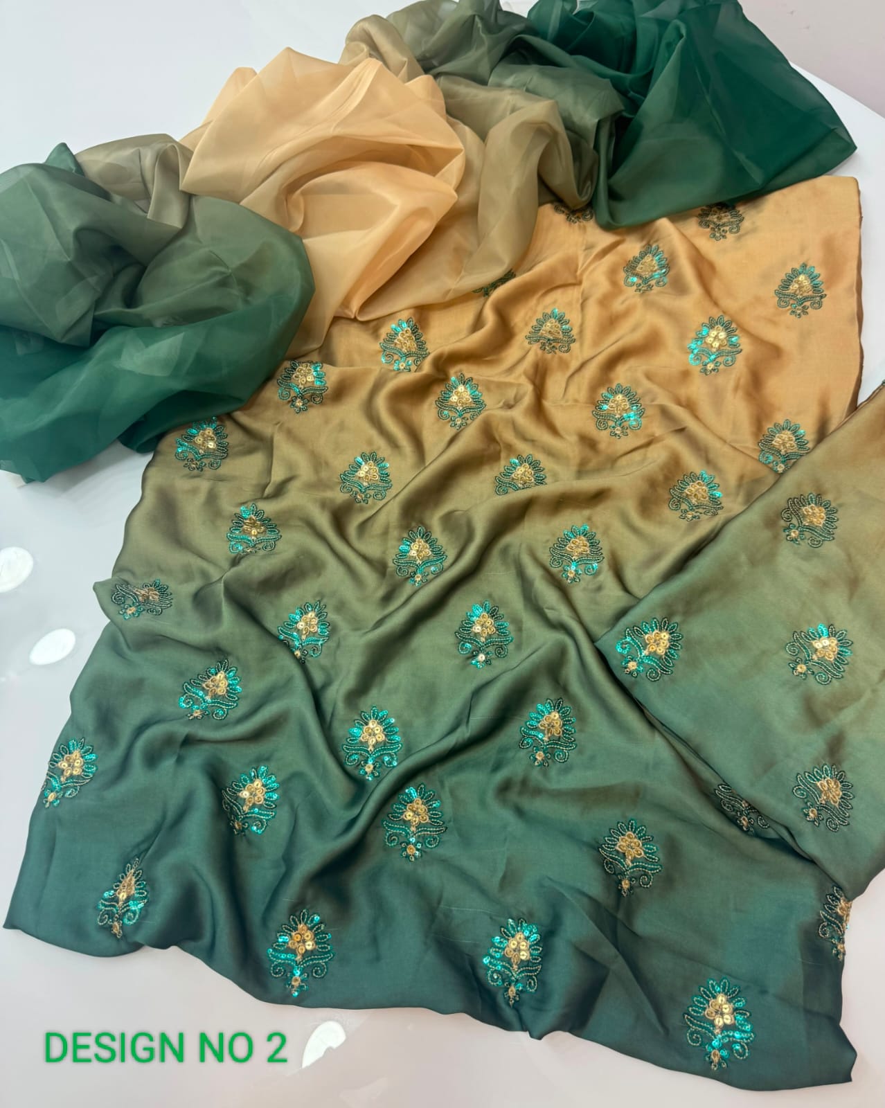 3PC Embroidered Silky Suit for Women | Multishade Digital Printed Silk Dress with China Silk Dupatta