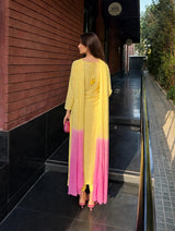 Women Boski Linen 3 Piece Suit | Long Shirt with Palazzo & Chiffon Dupatta | Pakistani Dress