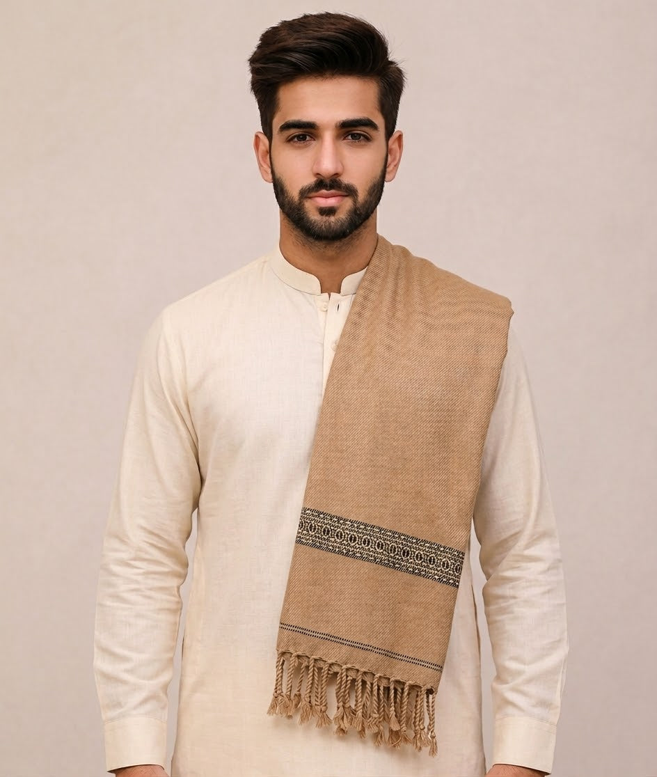 Men's Wool Pashmina Winter Shawl | 2.5 Yards Warm Shawl for Men