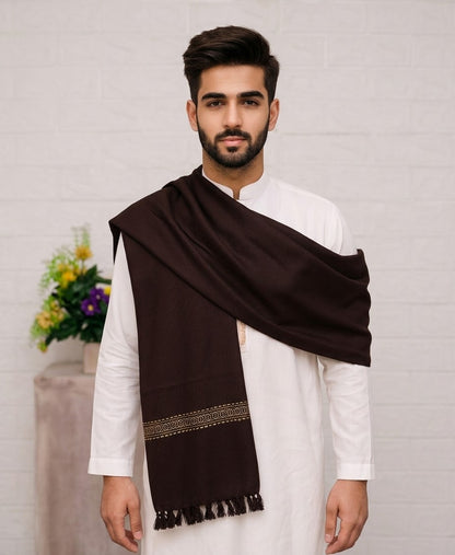 Men's Wool Pashmina Winter Shawl | 2.5 Yards Warm Shawl for Men