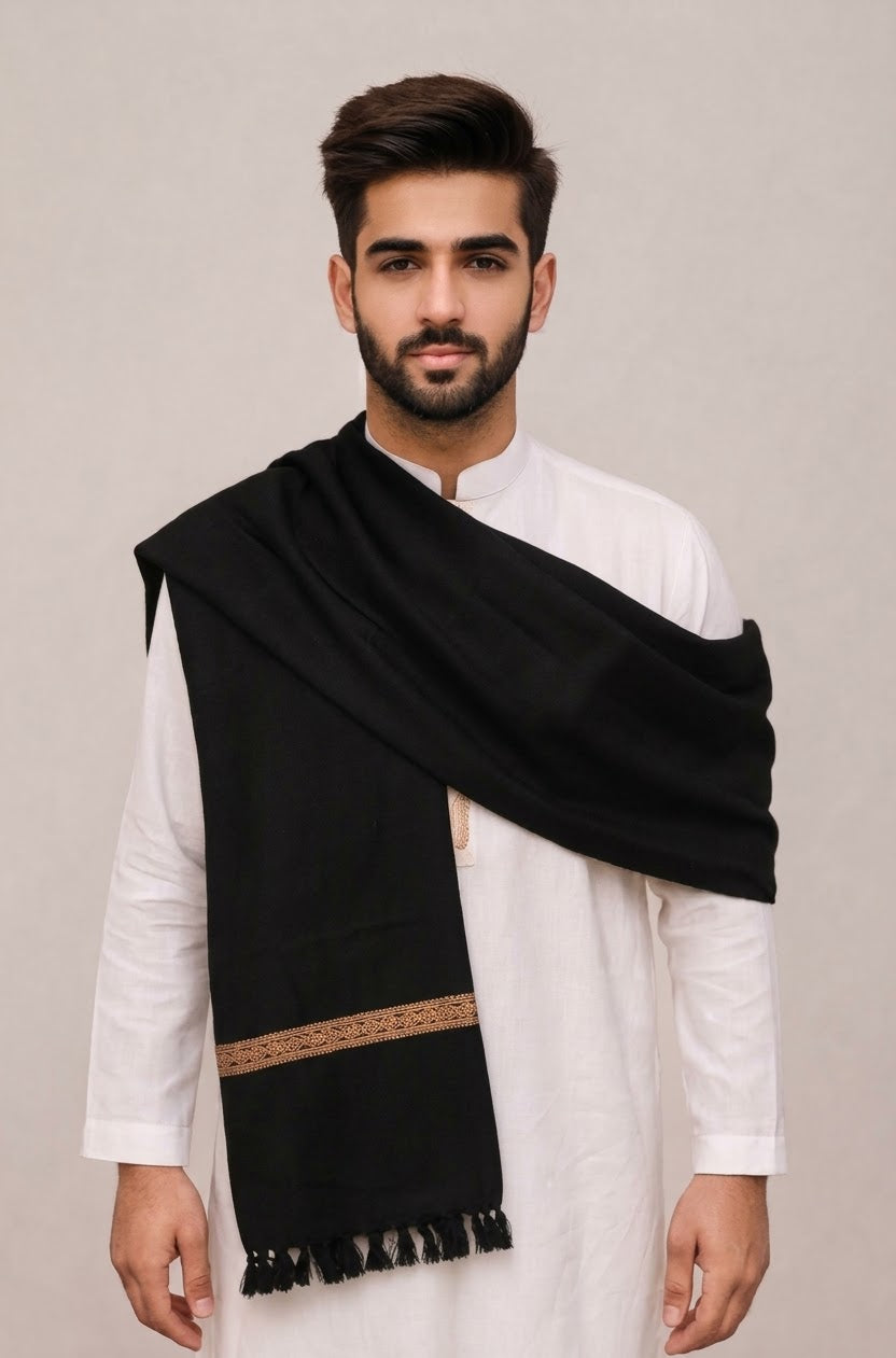 Men's Wool Pashmina Winter Shawl | 2.5 Yards Warm Shawl for Men