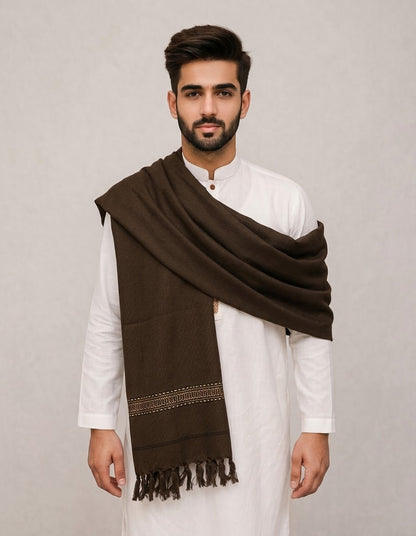 Men's Wool Pashmina Winter Shawl | 2.5 Yards Warm Shawl for Men