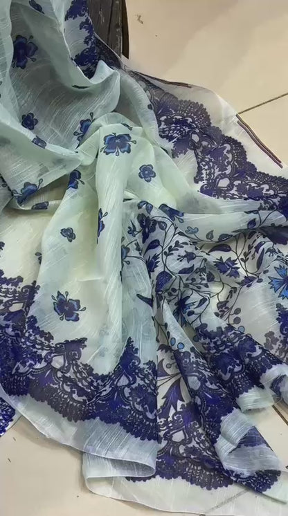 3 Piece Stitched Frock Suit for Women | Digital Printed Doria Lawn Frock | Flapper & Munar Lawn Dupatta